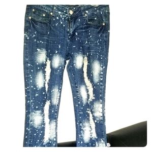 New Acid Wash Distressed Denim Skinny Slim Fit Jeans